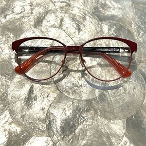 Calvin Klein Red Frames with Orange Temple Tips